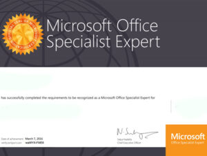 Chứng chỉ tin học MOS 14